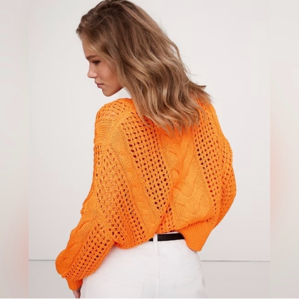 Banana Republic Vibrant Orange Knit Sweater
